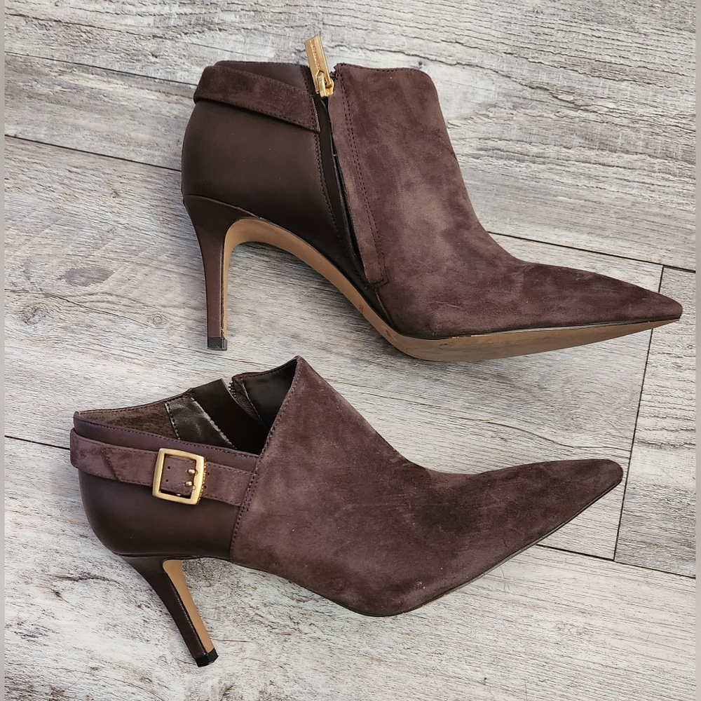 Vince Camuto Kreitha Leather Shooties- Rootbeer/Seude
